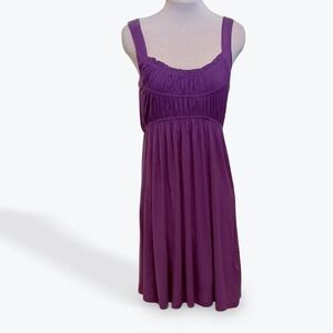 Guess Purple Vintage Smocked Empire Waist Mini Sundress Sleeveless Womens